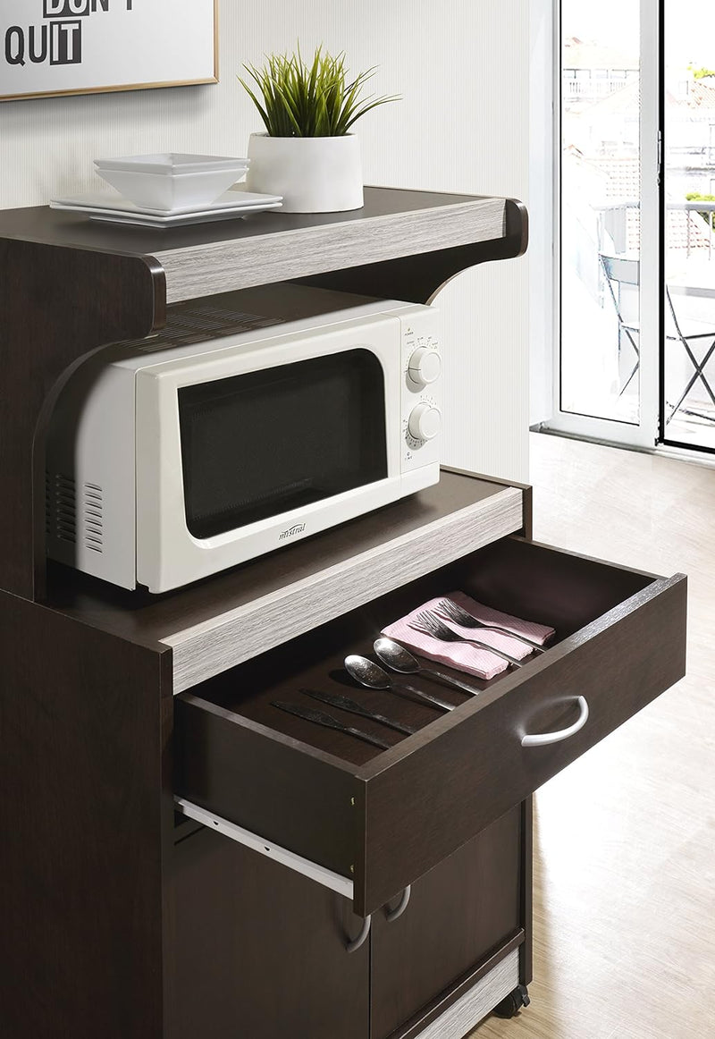 Modern Wood Microwave Cart