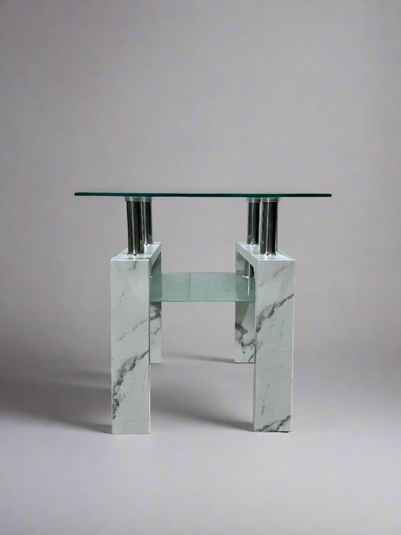 Modern Double Layer Glass Side Table