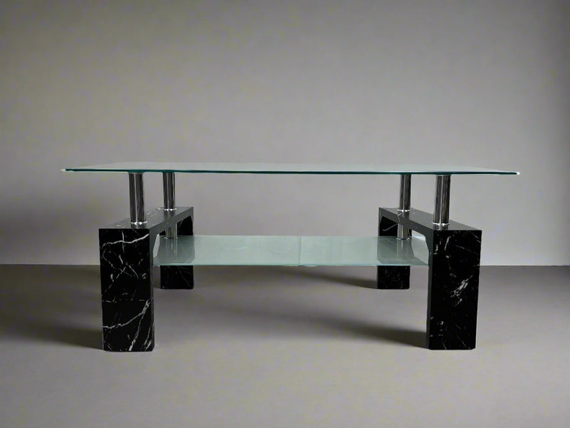 Modern Double Layer Glass Coffee Table