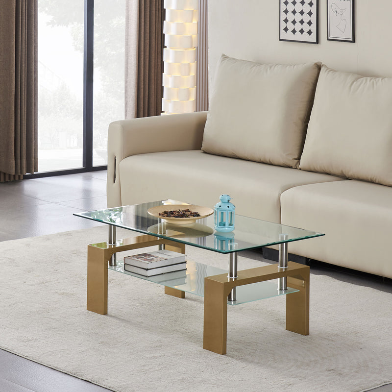 Modern Double Layer Glass Coffee Table