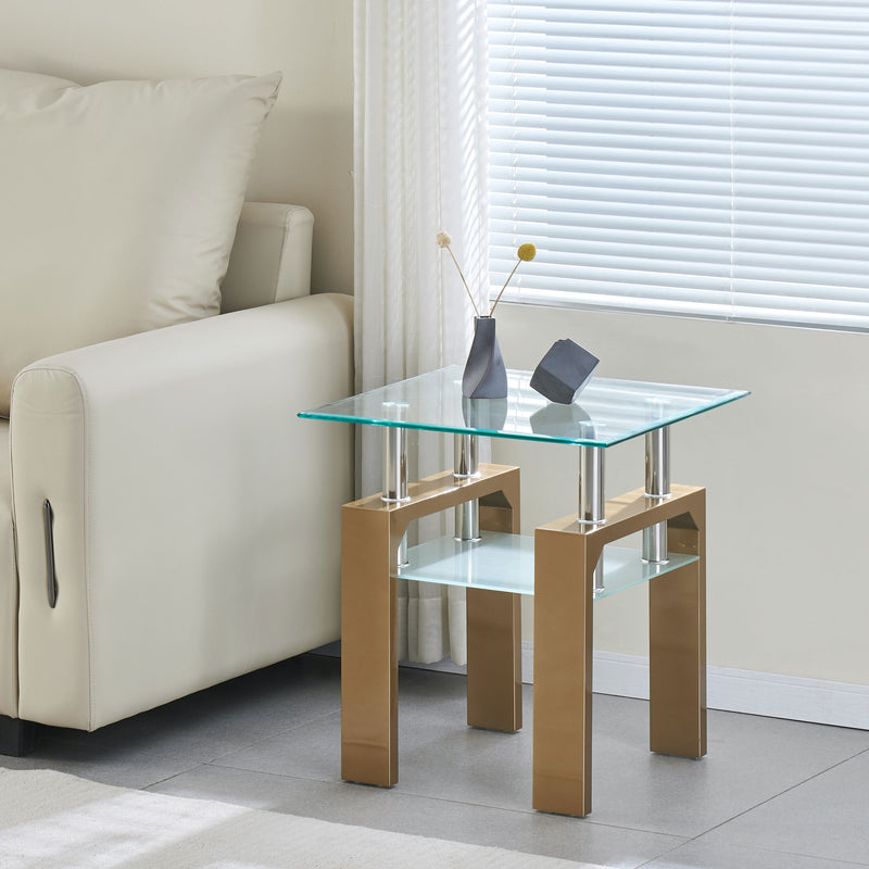 Modern Double Layer Glass Side Table