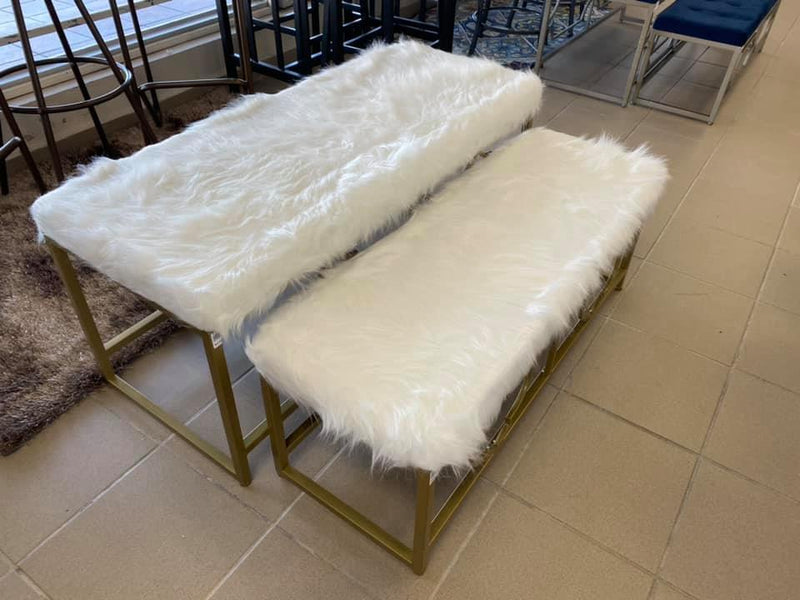 Faux Fur Ottoman