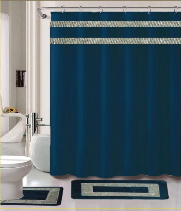 Damaris 15 Pieces Shower Curtain Set