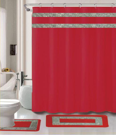 Damaris 15 Pieces Shower Curtain Set