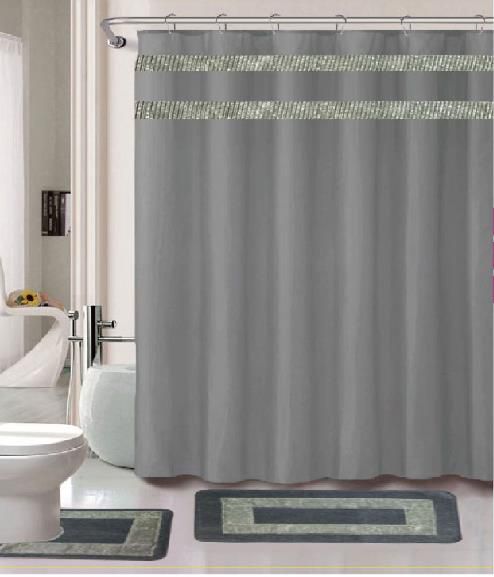 Damaris 15 Pieces Shower Curtain Set