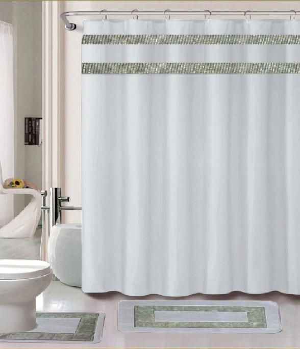 Damaris 15 Pieces Shower Curtain Set