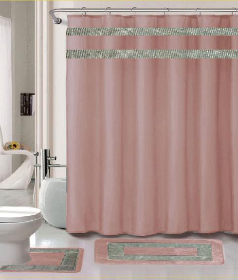 Damaris 15 Pieces Shower Curtain Set