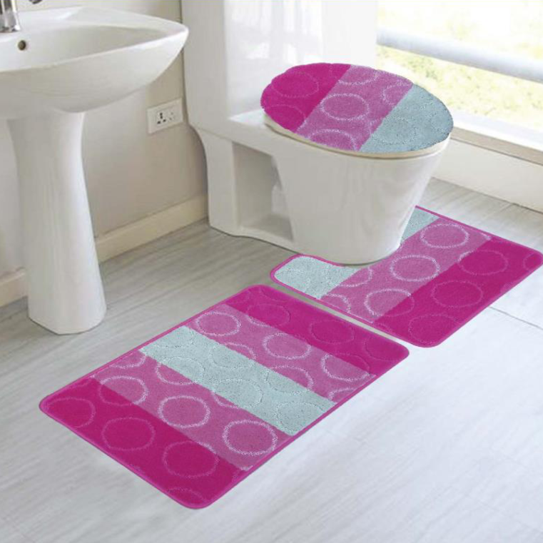 Evelyn 3 Pieces Bath Mat Set