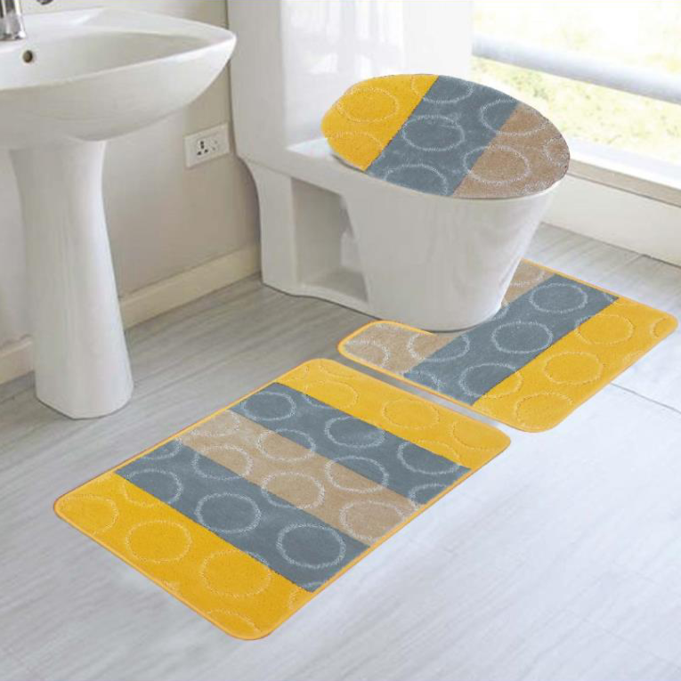 Evelyn 3 Pieces Bath Mat Set