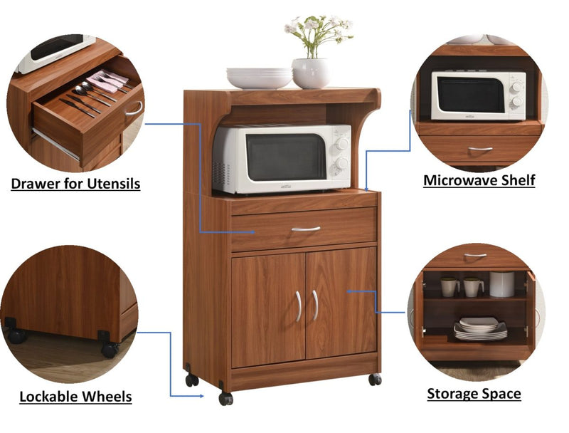 Modern Wood Microwave Cart