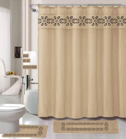 Julie 18 Pc Embroidery Bath Rug Set