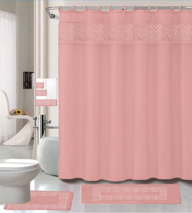 Laura 18 Pc Embroidery Bath Rug Set