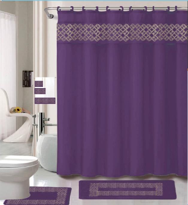 Laura 18 Pc Embroidery Bath Rug Set