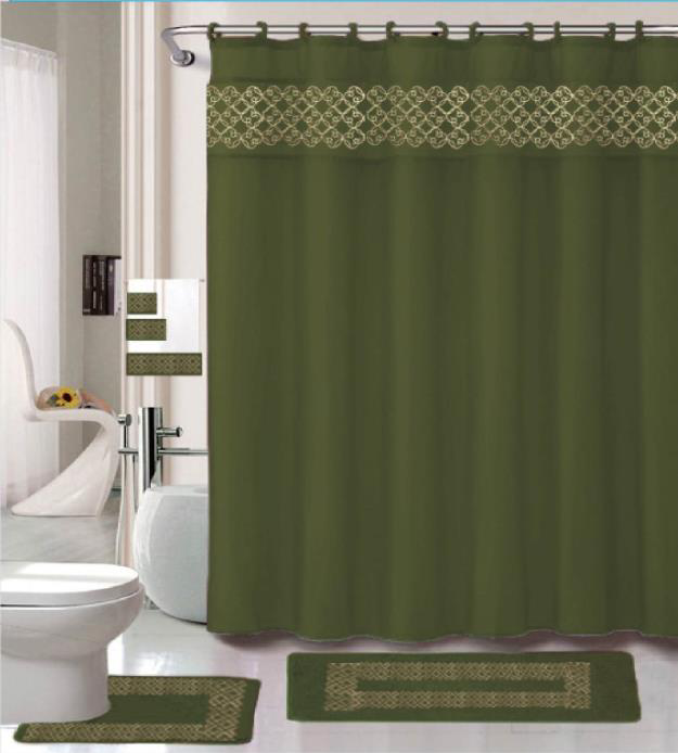 Laura 18 Pc Embroidery Bath Rug Set