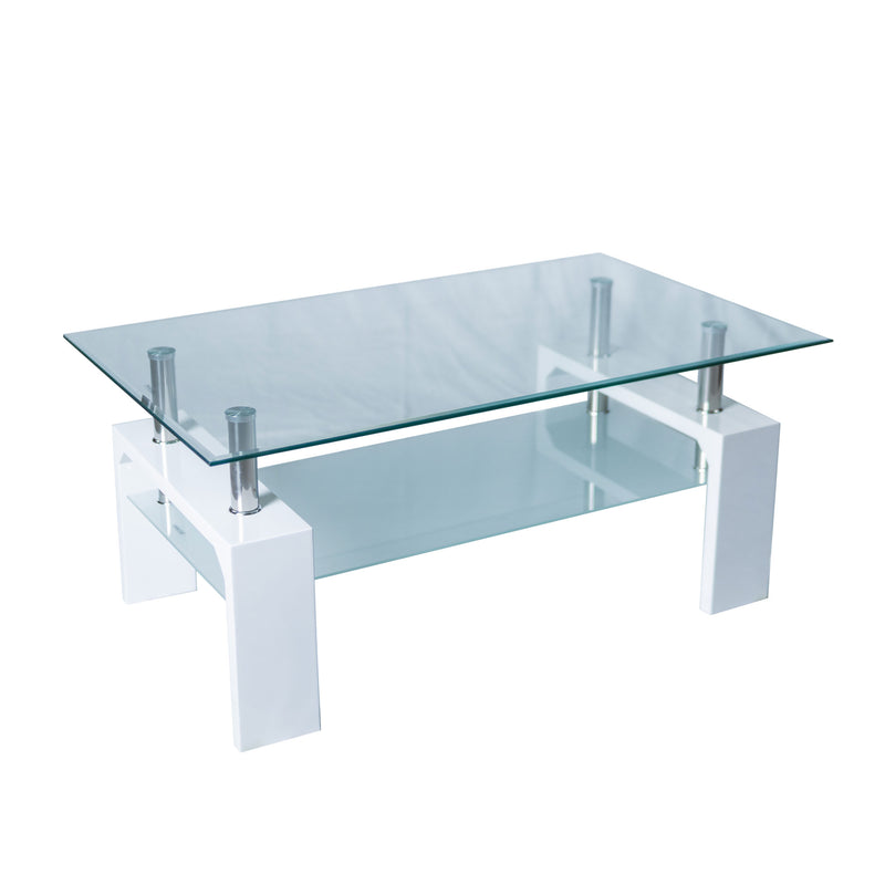 Modern Double Layer Glass Coffee Table