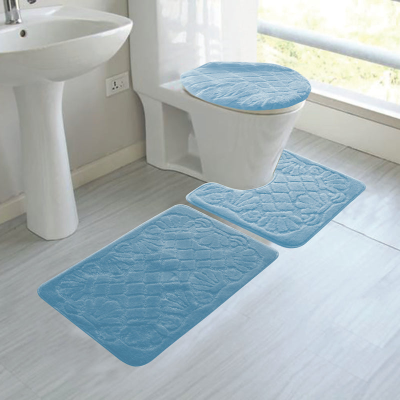 Trisha Bathroom 3 Piece Rug Set