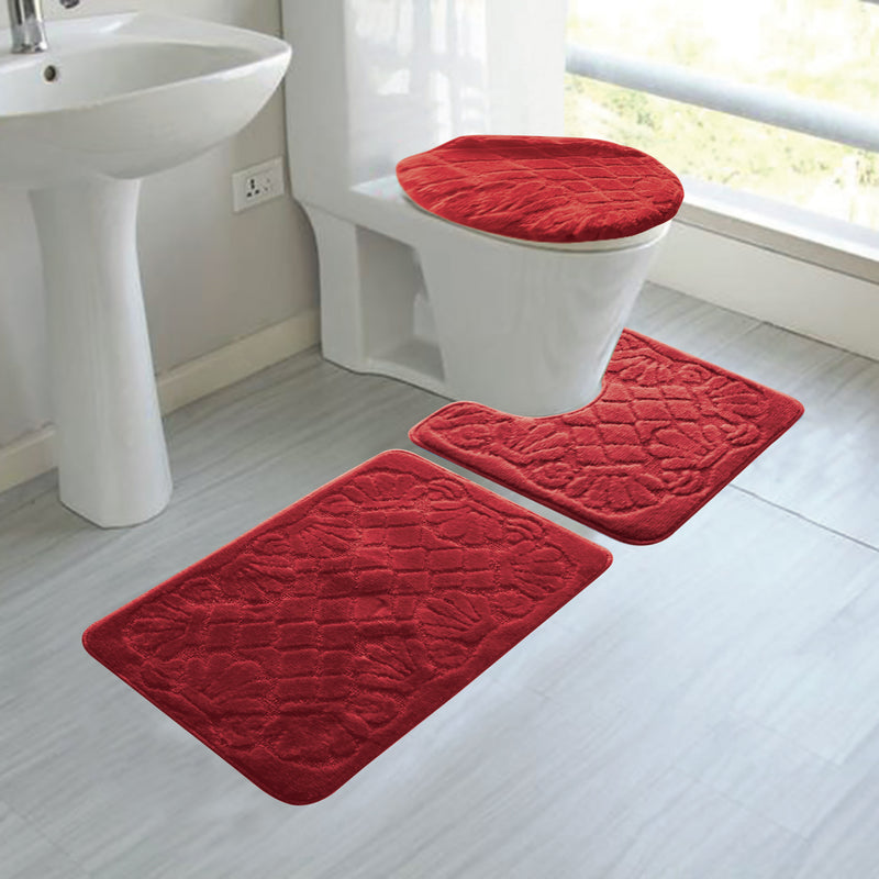 Trisha Bathroom 3 Piece Rug Set