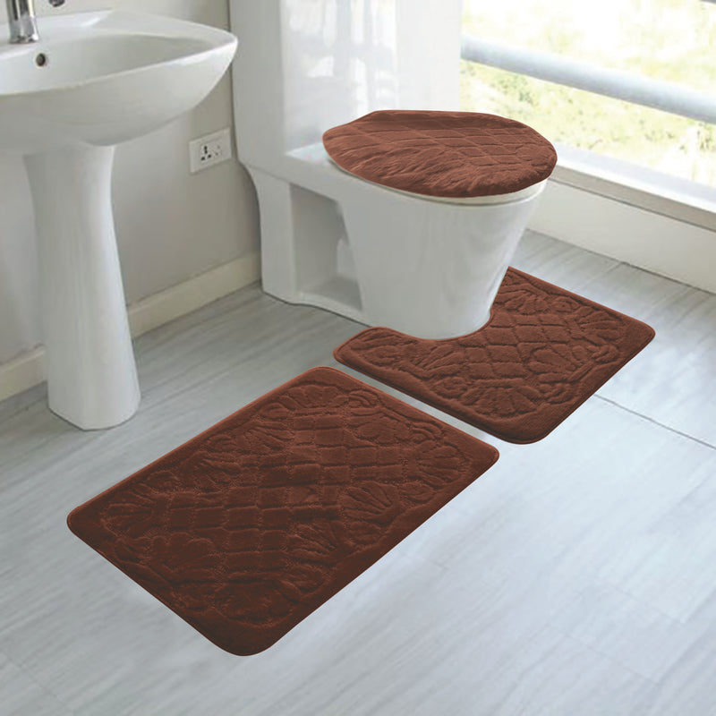 Trisha Bathroom 3 Piece Rug Set