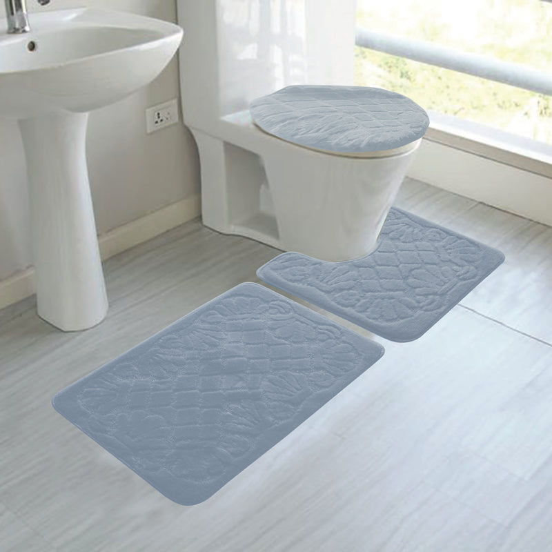 Trisha Bathroom 3 Piece Rug Set