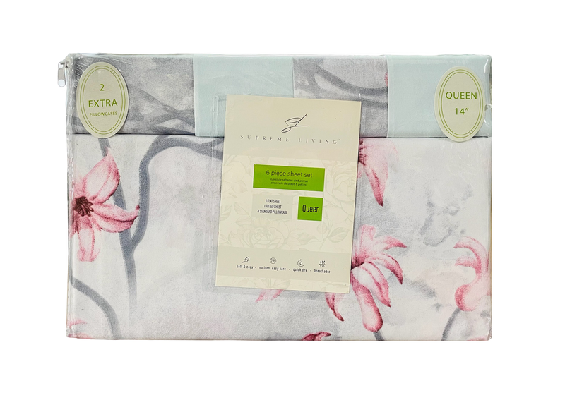 Supreme Living Floral Sheet Set 6pc QUEEN